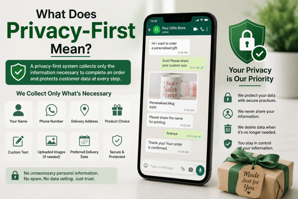 Building a Privacy-First WhatsApp Ordering System for a Personalised Gifts Business Personalized gifts business